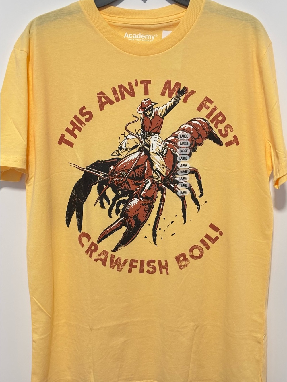 Academy Yellow 'This Ain't My First Crawfish Boil' Men's Short Sleeve Tee